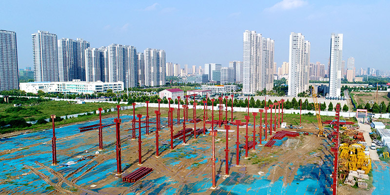 eBET易博工业园钢结构厂房航拍图