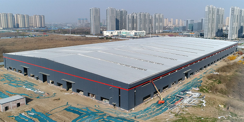 eBET易博钢结构厂房外墙施工进度跟进